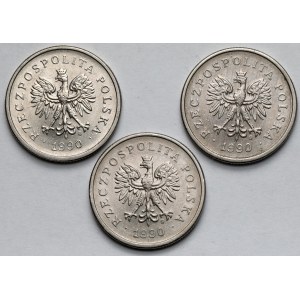 1 złoty 1990 - zestaw (3szt)