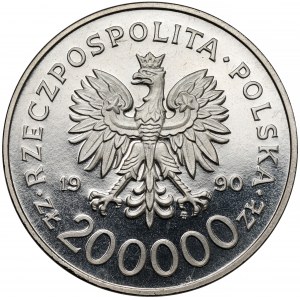 Próba NIKIEL 200.000 złotych 1990 Solidarność