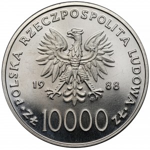 Próba NIKIEL 10.000 złotych 1988 Jan Paweł II - cienki krzyż
