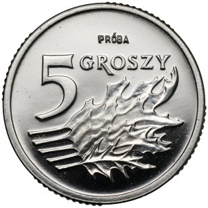 Próba NIKIEL 5 groszy 1990