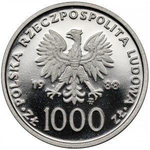 Próba NIKIEL 1.000 złotych 1988 Jan Paweł II - X lat pontyfikatu