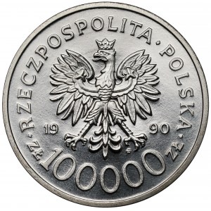 Próba NIKIEL 100.000 złotych 1990 Solidarność