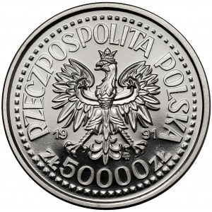 Próba NIKIEL 50.000 złotych 1991 Jan Paweł II - ołtarz