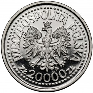 Próba NIKIEL 20.000 złotych 1991 Jan Paweł II - ołtarz