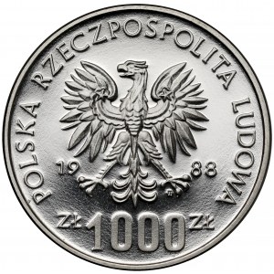 Próba NIKIEL 1.000 złotych 1988 Jadwiga