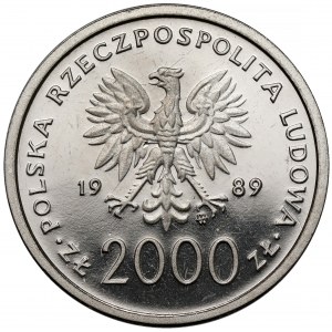 Próba NIKIEL 2.000 złotych 1989 Jan Paweł II - na kratce