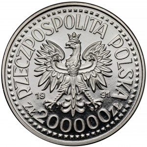 Próba NIKIEL 200.000 złotych 1991 Jan Paweł II - Matka Boska