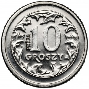 Próba NIKIEL 10 groszy 1990