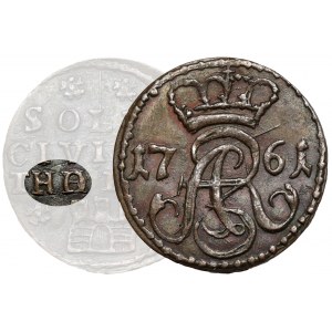August III Sas, Szeląg Toruń 1761 - z BŁĘDEM