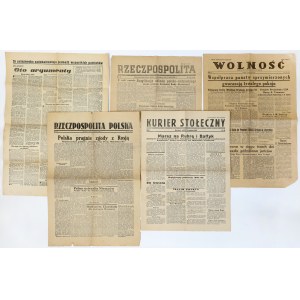 Polska, Gazety i Czasopisma z okresu II Wojny Światowej - zestaw (5szt)