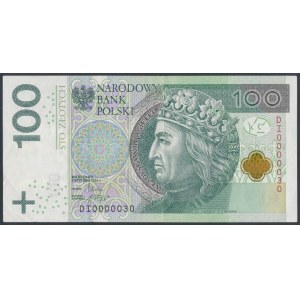 100 zł 2012 - DI - 0000030 - niski numer dwucyfrowy