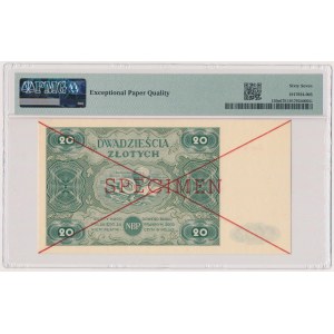 20 złotych 1947 - SPECIMEN - Ser.A 1234567