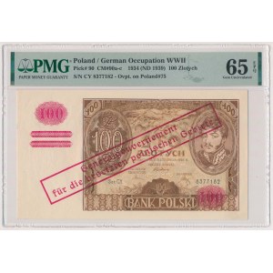 100 złotych 1934 z ORYGINALNYM przedrukiem GG
