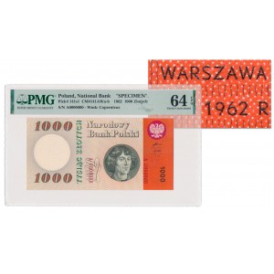 1.000 złotych 1962 - A 0000000 - niewprowadzony do obiegu - RZADKOŚĆ