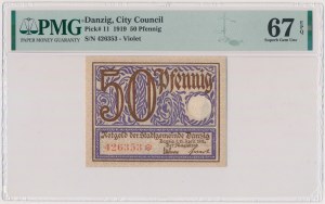 Danzig, 50 fenig 1919 - purple