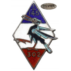 PSZnZ, Odznaka, 302 Dywizjon Myśliwski - w SREBRZE - b.rzadka