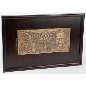 PLAKIETA 5 milionów złotych 1995 Piłsudski