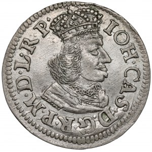 Jan II Kazimierz, Dwugrosz Gdańsk 1651 GR - ozdobny kartusz