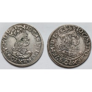 Jan II Kazimierz, Szóstaki Kraków 1662 i 1667 AT - zestaw (2szt)