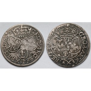 Jan II Kazimierz, Szóstaki Kraków 1662 i 1667 AT - zestaw (2szt)