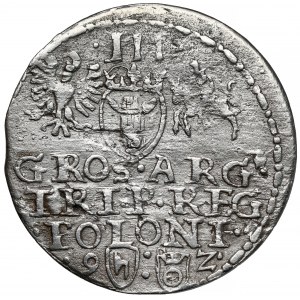 Zygmunt III Waza, Trojak Olkusz 1592 - z WALCA - rzadki