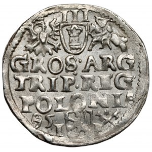 Zygmunt III Waza, Trojak Wschowa 1595 - z kratką