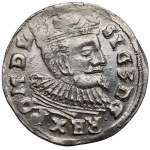 Zygmunt III Waza, Trojak Lublin 1597 - Ecke - data przy Orle
