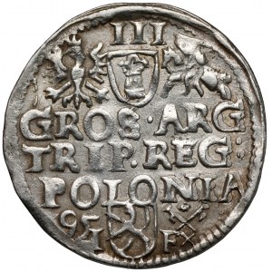 Zygmunt III Waza, Trojak Wschowa 1595 - z kratką