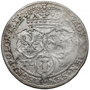 Jan II Kazimierz, Szóstak Kraków 1658 TLB - BEZ nominału - bardzo rzadki