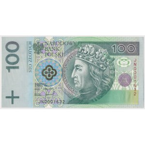 100 zł 1994 - JN - 0001632 - niski numer czterocyfrowy