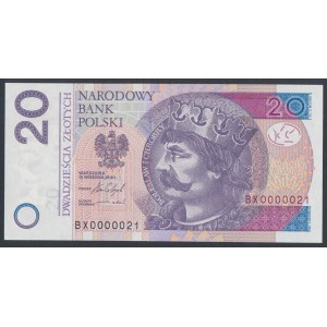 20 zł 2016 - BX - 0000021 - niski numer dwucyfrowy