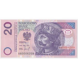 20 zł 1994 - AA - 0006209 - niski numer czterocyfrowy