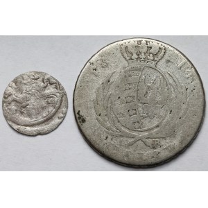 Zygmunt III Waza i Księstwo Warszawskie, Dwudenar 1621 i 1/3 talara 1814 - zestaw (2szt)