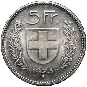 Szwajcaria, 5 franków 1923-B, Brno