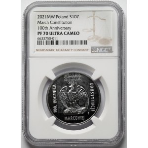 10 złotych 2021 Konstytucja Marcowa