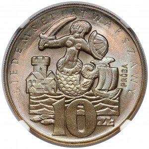 Próba CuNi 10 złotych 1965, 700 lat Warszawy - Syrena