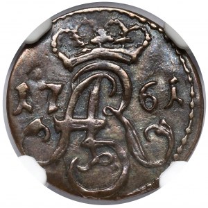 August III Sas, Szeląg Toruń 1761 - pięć rozet