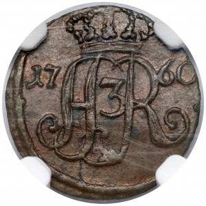 August III Sas, Szeląg Toruń 1760 DB - inicjały