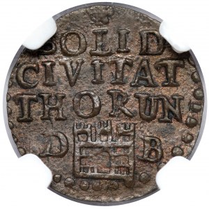August III Sas, Szeląg Toruń 1760 DB - inicjały