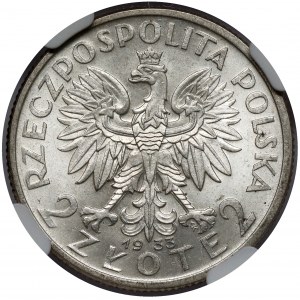 Głowa Kobiety 2 złote 1933
