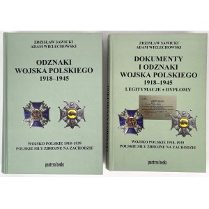 Odznaki wojska polskiego i dokumenty 1918-1945, Z. Sawicki -zestaw (2szt)