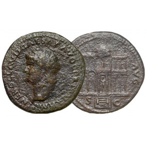 Neron (54-68 n.e.) As, Lugdunum - Macellum Magnum - rzadkość
