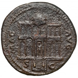 Neron (54-68 n.e.) As, Lugdunum - Macellum Magnum - rzadkość