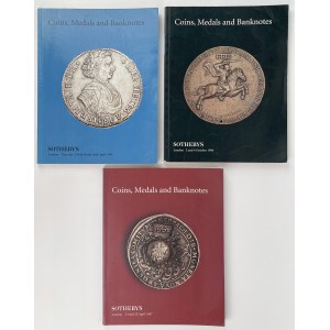 Kolekcje monet Rosji - katalogi Sotheby's 1996-1997 - zestaw (3szt)