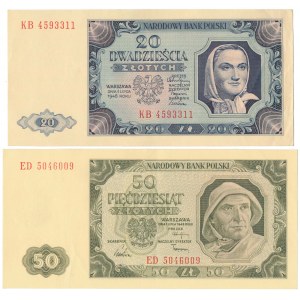 20 zł KB i 50 zł ED 1948 - zestaw (2szt)