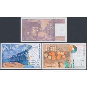 Francja, 20, 50 i 100 Francs 1997 (3szt)