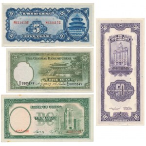Chiny, 5, 10 i 50 Yuan 1930-1940 (4szt)
