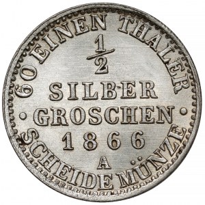 Prusy, Wilhelm I, 1/2 grosza srebrnego 1866-A, Berlin