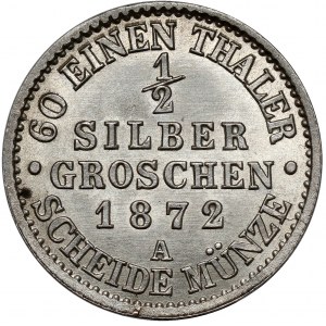 Prusy, Wilhelm I, 1/2 grosza srebrnego 1872-A, Berlin