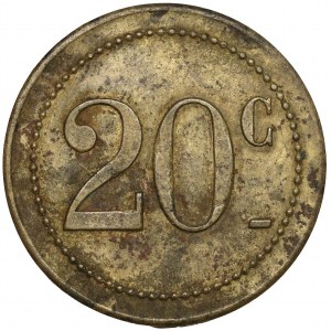 Belgia, Giraudon, Żeton o nominale 20 centimes (XIX/XX w.)